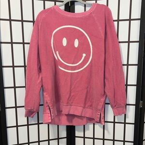 Altar'd State Pink Smiley Face Sweater